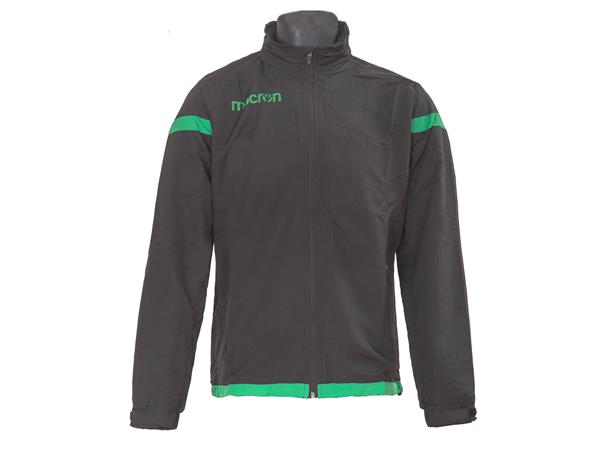 Macron Full Zip Windbreaker BLK/GRN 3XS Praktisk vindjakke 